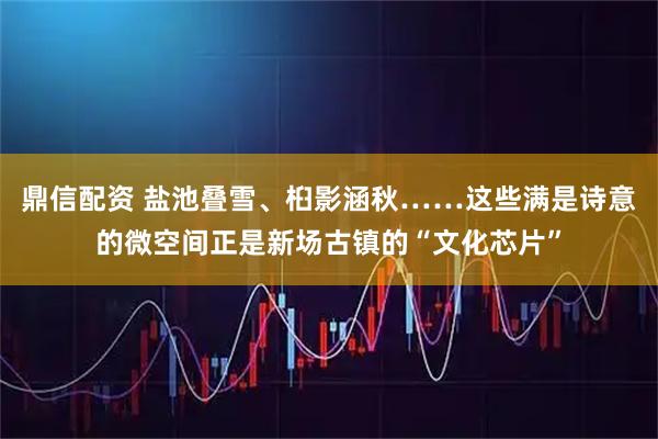 鼎信配资 盐池叠雪、桕影涵秋……这些满是诗意的微空间正是新场古镇的“文化芯片”